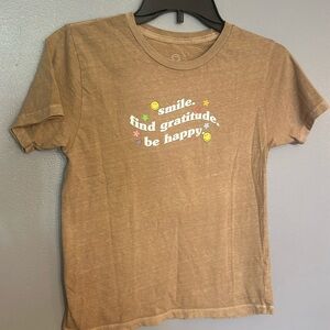 SMILEY originals short sleeve tan tee size medium
